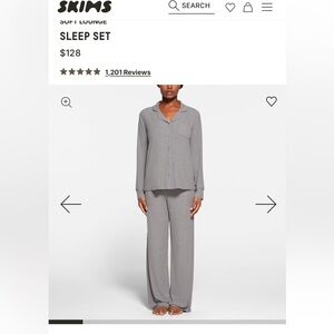 Skims Heather Grey Soft Lounge Sleep Set